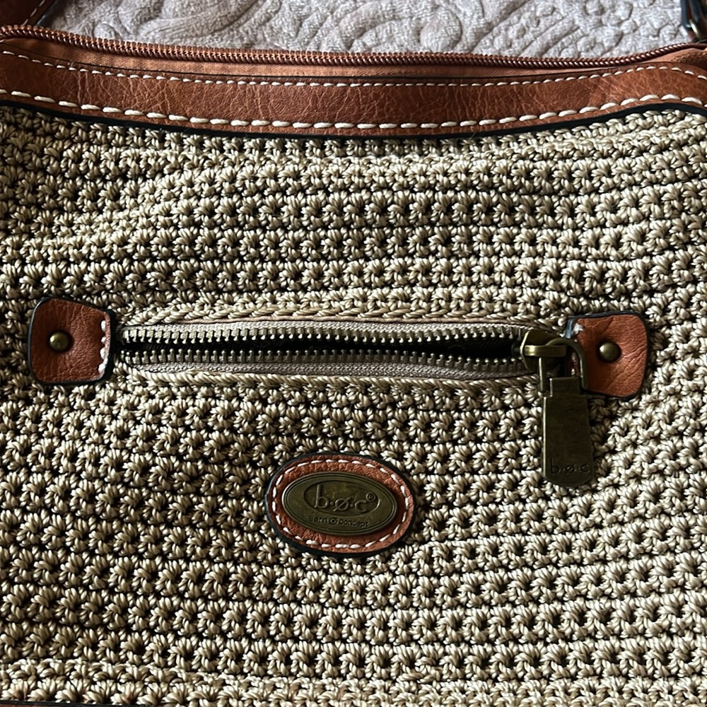 B.O.C born Concepts Crossbody Shoulder bag/ travel leather / crochet bag EUC - Picture 2 of 11